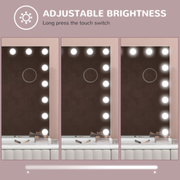 HOMCOM White LED Hollywood Vanity Mirror with 10X Magnification and USB Port 80 x 62cm - Size: 10 x 73 x 88cm - Wilko - thumbnail 7