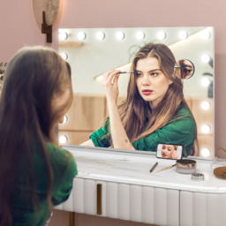 HOMCOM White LED Hollywood Vanity Mirror with 10X Magnification and USB Port 80 x 62cm - Size: 10 x 73 x 88cm - Wilko - thumbnail 4