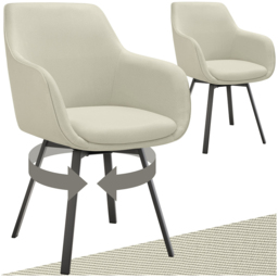 tectake Alicon Set of 2 Greige Dining Chair - Grey - Wilko - thumbnail 3