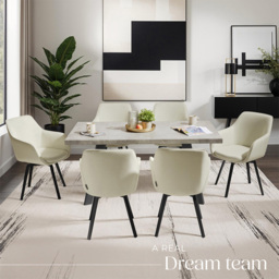 tectake Alicon Set of 2 Greige Dining Chair - Grey - Wilko - thumbnail 5