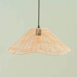 ValueLights Harlow Natural Wavy Rattan Ceiling Lamp Shade - Size: 23 x 37 x 59cm - Brown - Wilko - thumbnail 7
