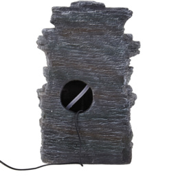Living and Home Cascading Rock Solar Powered Water Feature with Light - Size: 45 x 28 x 23cm - Grey - Wilko - thumbnail 5