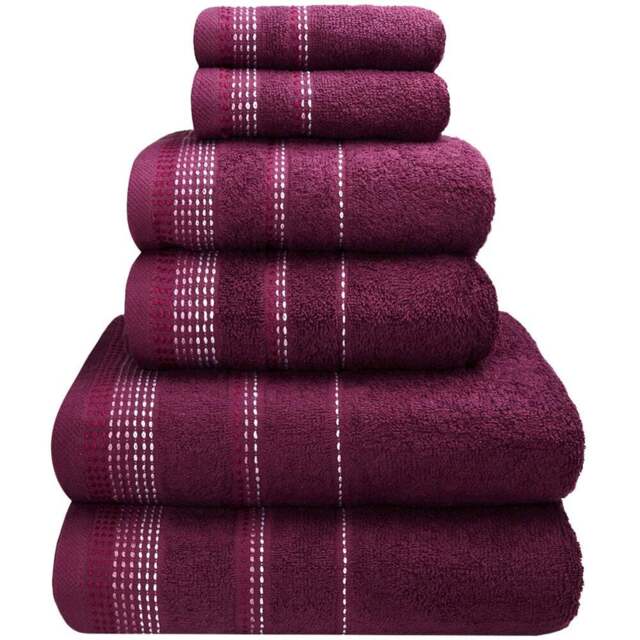 Rapport Home Berkley Embroidered Super Soft Pure Cotton Purple Face Towel - Wilko - image 1