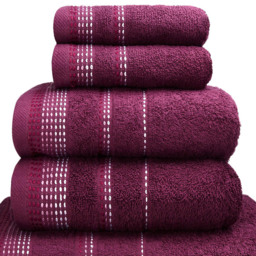 Rapport Home Berkley Embroidered Super Soft Pure Cotton Purple Face Towel - Wilko - thumbnail 3