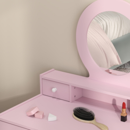 AIYAPLAY Pink Kids Dressing Table Set - Wilko - thumbnail 4