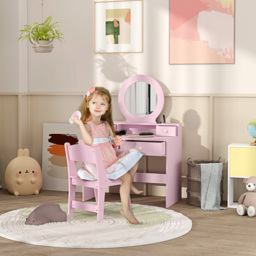 AIYAPLAY Pink Kids Dressing Table Set - Wilko - thumbnail 6
