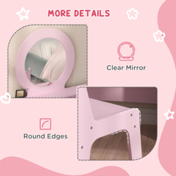 AIYAPLAY Pink Kids Dressing Table Set - Wilko - thumbnail 7