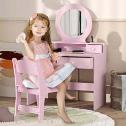 AIYAPLAY Pink Kids Dressing Table Set - Wilko
