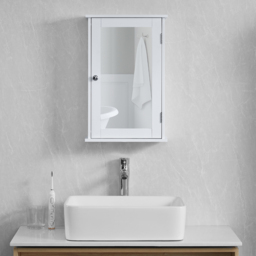 Bath Vida Priano White Single Door Mirror Bathroom Cabinet - Size: 53 x 34 x 15cm - Wilko - thumbnail 5