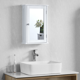 Bath Vida Priano White Single Door Mirror Bathroom Cabinet - Size: 53 x 34 x 15cm - Wilko - thumbnail 4