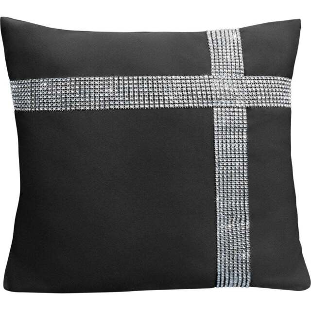 Velosso Diamante Cross Black Filled Cushion 43 x 43cm 2 Pack - Wilko - image 1
