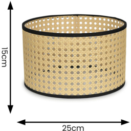 ValueLights Reni Cane Small Shade - Size: 15 x 25.5 x 25.5cm - Cream - Wilko - thumbnail 7