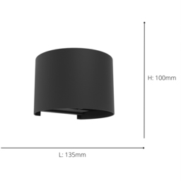 EGLO Calpino 3 LED Black Outdoor Wall Light - Size: 10 x 11.5 x 13.5cm - Wilko - thumbnail 5