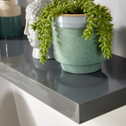 Home Source Cloud 80cm Set of 2 Grey Gloss Floating Shelf - Size: 3.8 x 23.5 x 80cm - Wilko - thumbnail 5