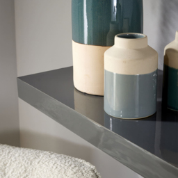 Home Source Cloud 80cm Set of 2 Grey Gloss Floating Shelf - Size: 3.8 x 23.5 x 80cm - Wilko - thumbnail 4