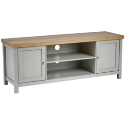 Home Source Avon 2 Door 2 Shelf Large Grey TV Stand with Cable Management - Size: 50 x 39 x 130cm - Wilko - thumbnail 3