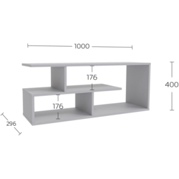Shefa Eden 4 Shelf Grey TV Unit - Size: 40 x 100 x 30cm - Wilko - thumbnail 7