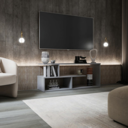Shefa Eden 4 Shelf Grey TV Unit - Size: 40 x 100 x 30cm - Wilko - thumbnail 6