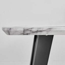 Furniturebox Andros 6 Seater Dining Table Marble Effect and Black - White - Wilko - thumbnail 4