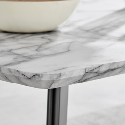 Furniturebox Andros 6 Seater Dining Table Marble Effect and Black - White - Wilko - thumbnail 3