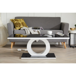 Furniturebox Arona Black Round Glass Coffee Table - Size: 120 x 60 x 45cm - Wilko - thumbnail 6