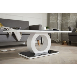 Furniturebox Arona Black Round Glass Coffee Table - Size: 120 x 60 x 45cm - Wilko - thumbnail 3