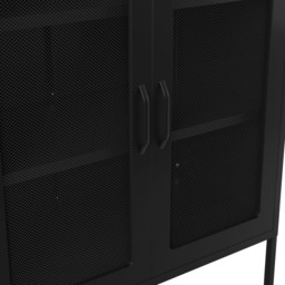 LPD Home Reuben 2 Door Black Mesh Display Cabinet - Size: 102 x 80 x 40cm - Wilko - thumbnail 6