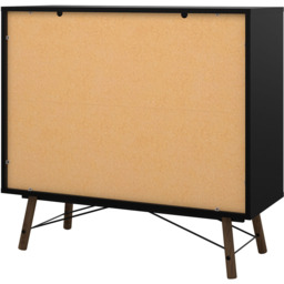 Florence Ry 6 Drawer Matt Black and Walnut Chest of Drawer - Furniture To Go - Wilko - thumbnail 6