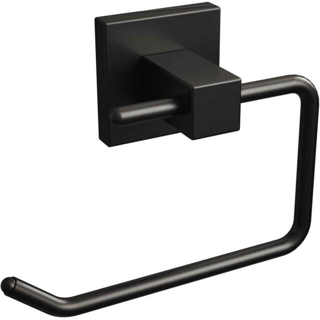 Rothley Matt Black Square Toilet Roll Holder - Size: 16.5 x 5.5 x 19cm - Wilko - image 1