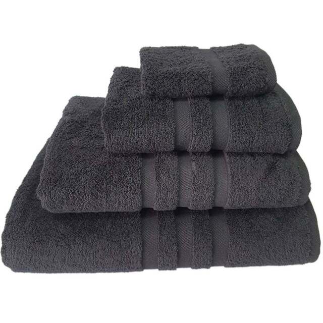 Turkish Cotton Black Terry Dobby Bath Towel - Wilko - image 1