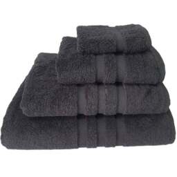 Turkish Cotton Black Terry Dobby Bath Towel - Wilko - thumbnail 1