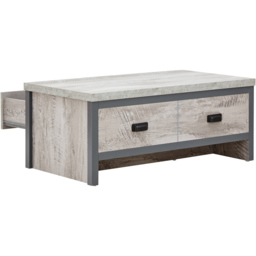GFW Boston 2 Drawer Grey Coffee Table - Size: 48 x 87 x 35cm - Wilko - thumbnail 5