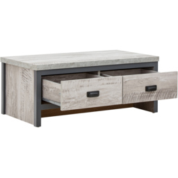 GFW Boston 2 Drawer Grey Coffee Table - Size: 48 x 87 x 35cm - Wilko - thumbnail 7