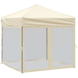 vidaXL 2 x 2m Cream Foldable Party Tent with Sidewalls - Wilko - thumbnail 3