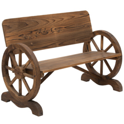 Outsunny 2 Seater Burnt Stained Garden Bench - Brown - Wilko - thumbnail 3