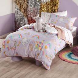 Linen House Kids Double Unicorniverse Duvet Cover Set - Multi - Wilko