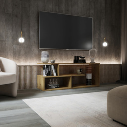 Shefa Eden 4 Shelf Artisan Oak TV Unit - Size: 40 x 100 x 30cm - Wilko - thumbnail 5
