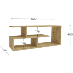 Shefa Eden 4 Shelf Artisan Oak TV Unit - Size: 40 x 100 x 30cm - Wilko - thumbnail 6