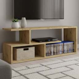 Shefa Eden 4 Shelf Artisan Oak TV Unit - Size: 40 x 100 x 30cm - Wilko - thumbnail 1