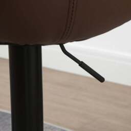 Portland Brown Quilted Pattern Adjustable Bar Stool Set of 2 - Wilko - thumbnail 4