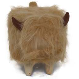Gardeco Hazel The Highland Cow Light Brown Synthetic Fur Footstool - Size: 36 x 61 x 32cm - Wilko - thumbnail 7