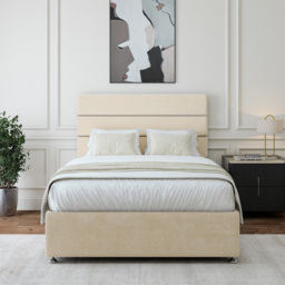 Bedmaster Double Cream Naples Velvet Divan Base - Wilko - thumbnail 4