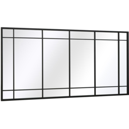 MirrorOutlet The Tabula Black Metal Window Outdoor Garden Wall Mirror 180 x 90cm - Size: 180 x 90 x 3cm - Wilko - thumbnail 4