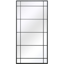 MirrorOutlet The Tabula Black Metal Window Outdoor Garden Wall Mirror 180 x 90cm - Size: 180 x 90 x 3cm - Wilko - thumbnail 1