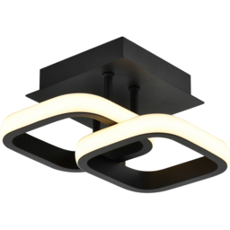 Happy Homewares Double Head Matt Black LED Ceiling Light - Size: 10 x 24 x 18cm - Wilko - thumbnail 6