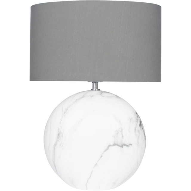 Pacific Lifestyle Crestola Marble Effect Ceramic Table Lamp - White - Wilko - image 1