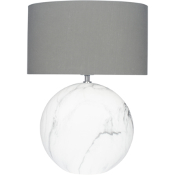 Pacific Lifestyle Crestola Marble Effect Ceramic Table Lamp - White - Wilko