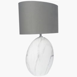 Pacific Lifestyle Crestola Marble Effect Ceramic Table Lamp - White - Wilko - thumbnail 4