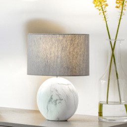 Pacific Lifestyle Crestola Marble Effect Ceramic Table Lamp - White - Wilko - thumbnail 3