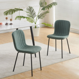 Bella Set of 2 Green Teddy Faux Fur Stitched Design Dining Chairs - MCC - Wilko - thumbnail 7